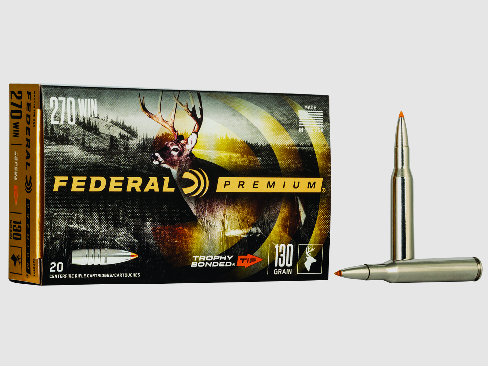Federal Amunicja Karabinowa Premium .270 Win. 8,4g Trophy Bonded Tip Vital Shok
