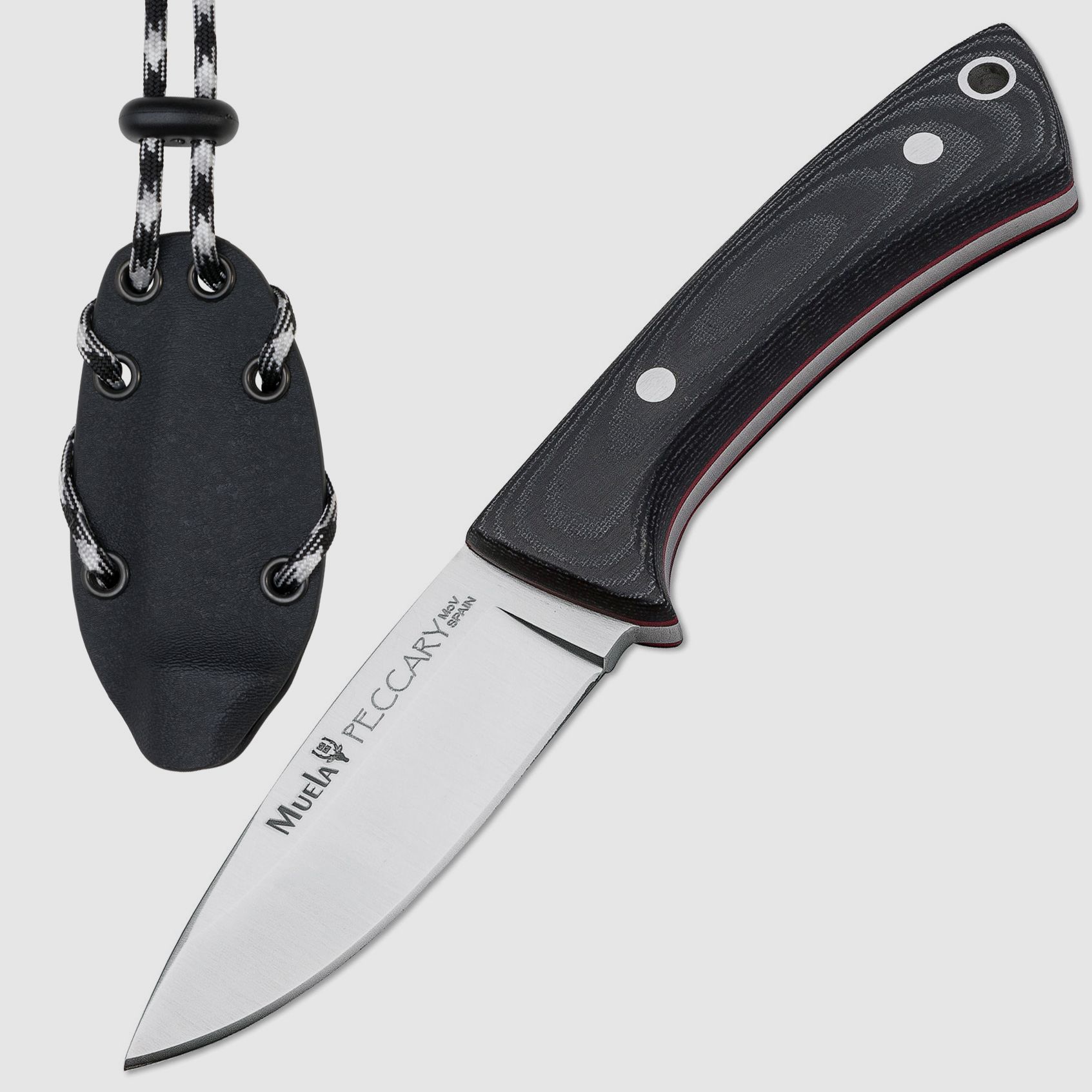 Kleines Muela Neck Knive Messer Peccary mit Kydex-Scheide