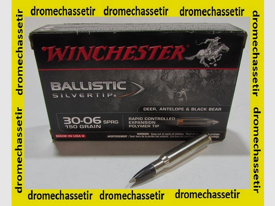 Box of 20 cartridges 30-06, Winchester Ballistic Silvertip 150 grains