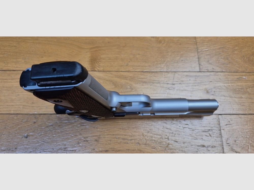 Muy bonito 1911 de Smith & Wesson – En 45acp y 8 disparos – 100% acero inoxidable (¡sin plástico!) – ¡Maquinados Smith! – Muy buen estado mecánico y estético – Caja original – TBE+, imagen 8 de 25