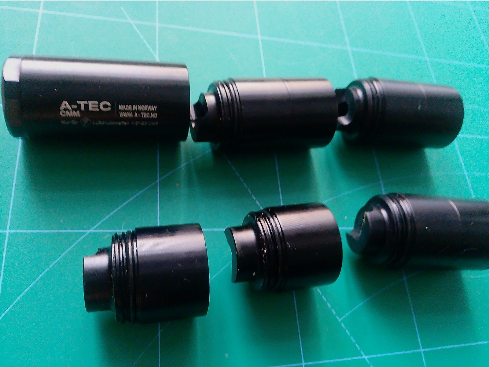 1 x Schalldämpfer 1/2" 20 UNF Gewinde 9 Kammern 4,5 mm A-Tec Norwegen