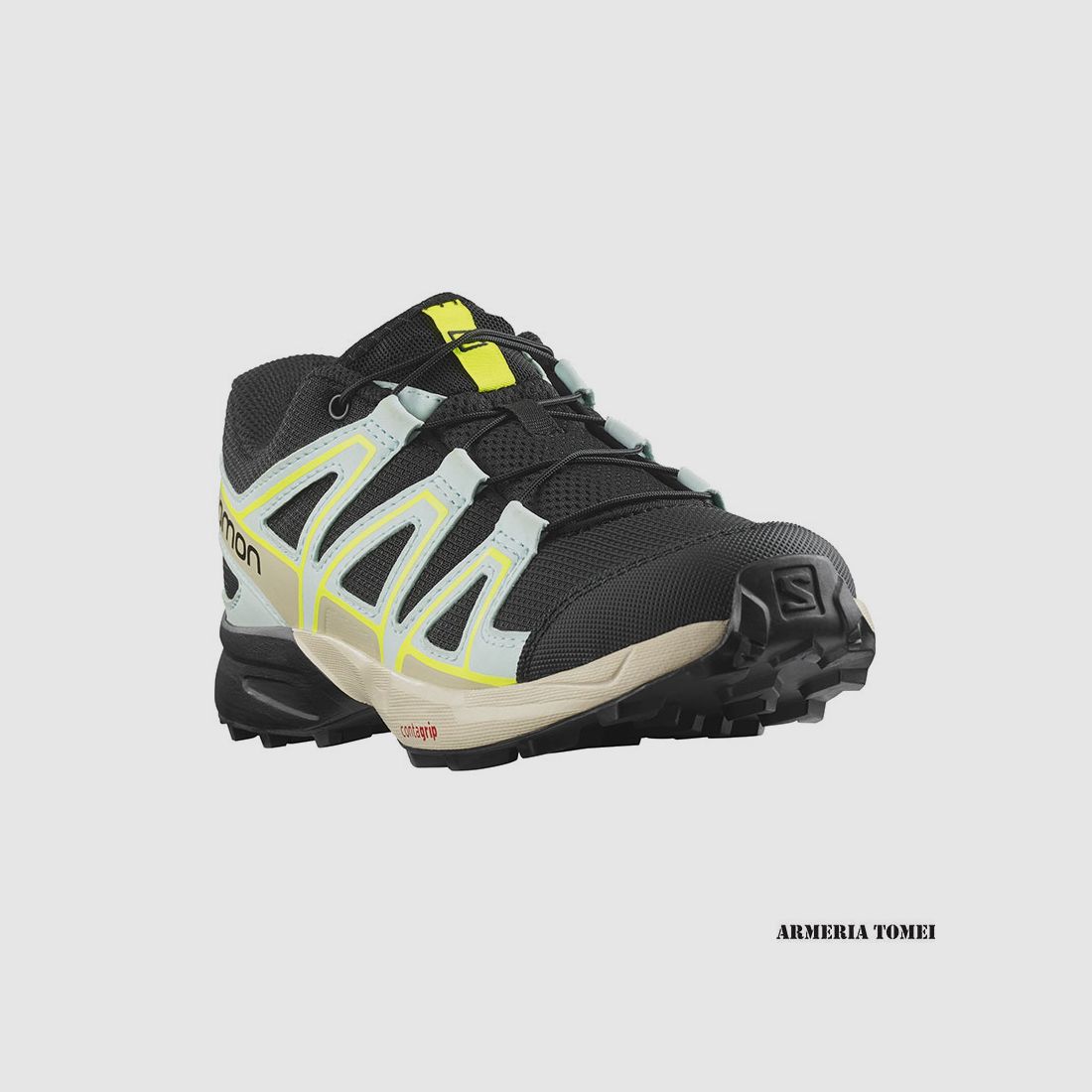SALOMON – KINDER – SPEEDCROSS J Zwart / Gebleekt Aqua / Gebleekt Zand, afbeelding 2 van 5