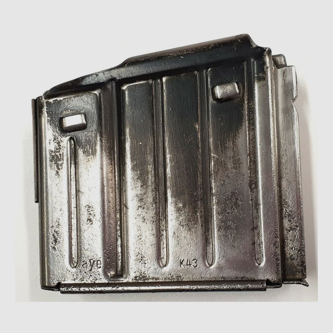 Olympia Büromaschinenwerke A.-G., Erfurt Mainzerhofplatz Seltenes Magazin für Gewehr 43 / Karabiner 43, G43 / K43 "aye"