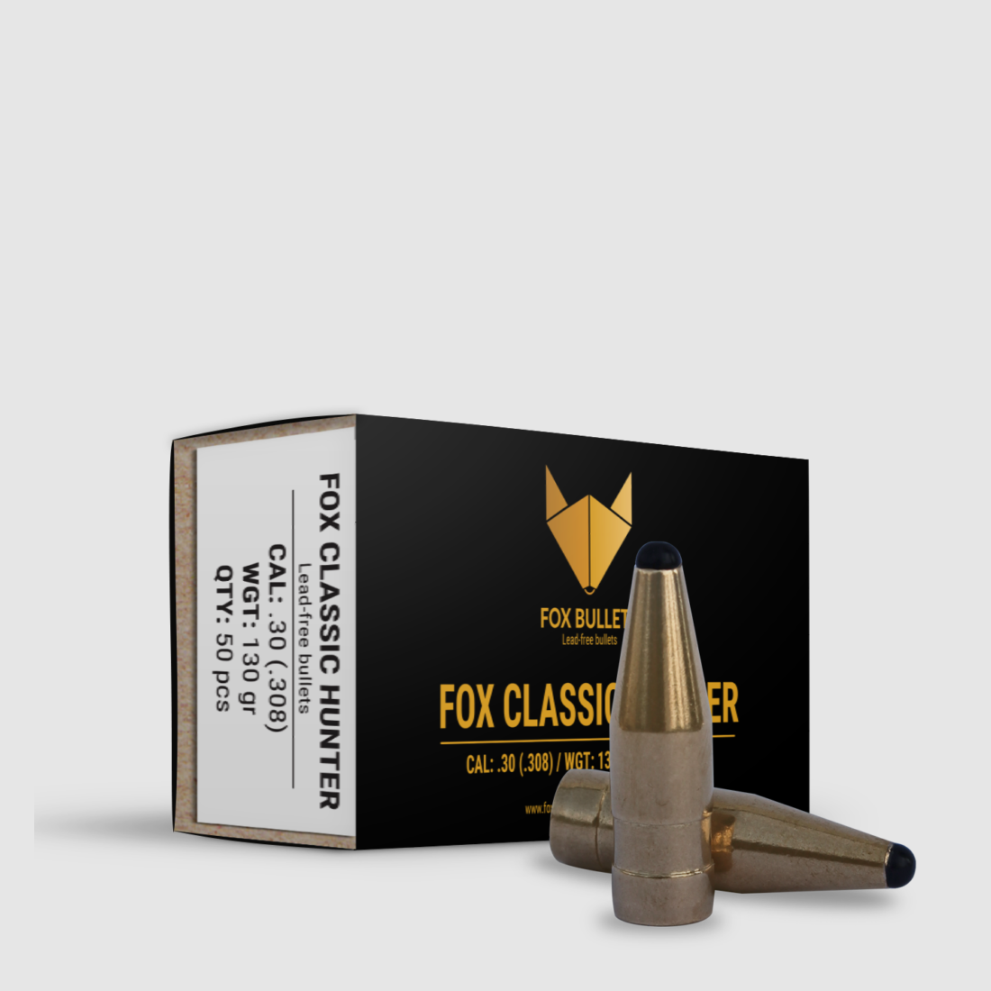 Fox Bullets Classic Hunter .308 8,4 g / 130 gr balles sans plomb – 50 pièces