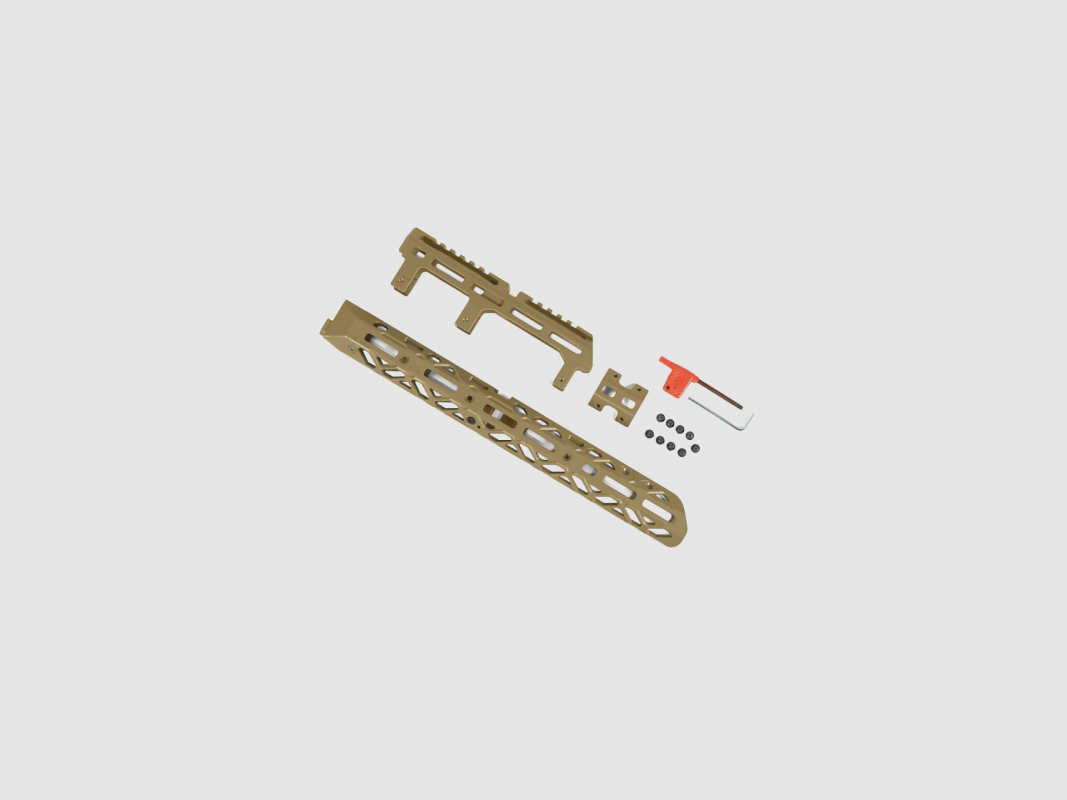 KPYK Langer AK M-LOK Handschutz mit langem Gasrohrcover CRC 1U004B Coyote Tan