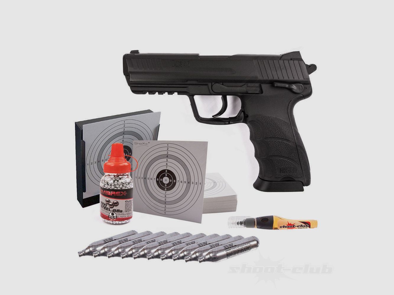 Heckler & Koch	 HK45 CO2-Pistole 4,5mm - Set