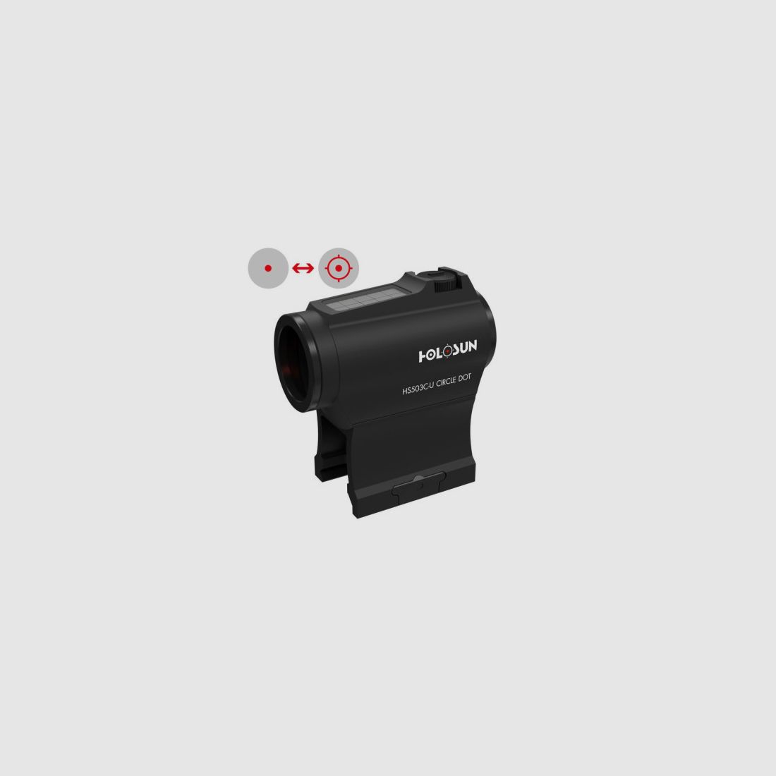 HOLOSUN RED DOT 503CU – Reticolo: rosso – pulsante +/- e pannello solare, immagine 1 di 5