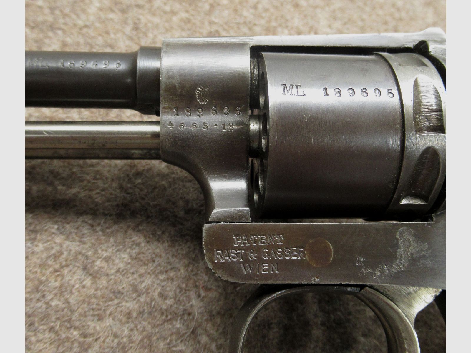 AB-176 revolver RAST&GASSER mod. 1898 cal. 8mm gasser, image 3 sur 3