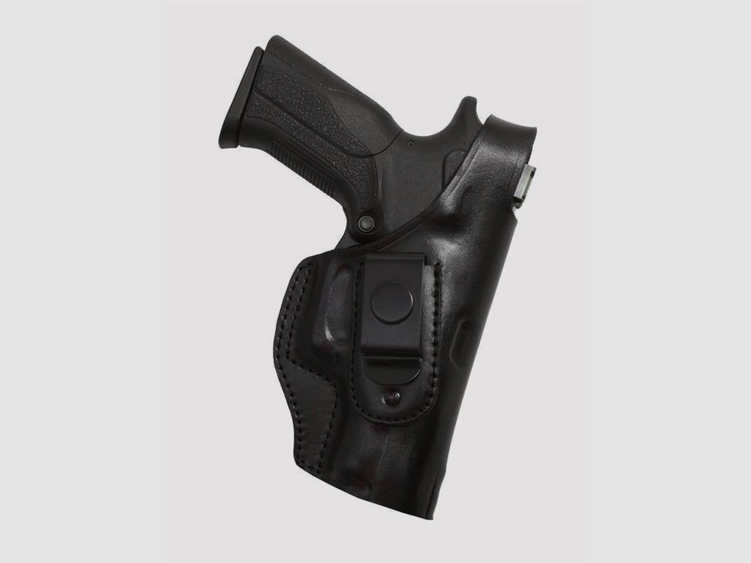 LEDER Innenholster mit Clip Linkshänder-Schwarz Glock 20 /21