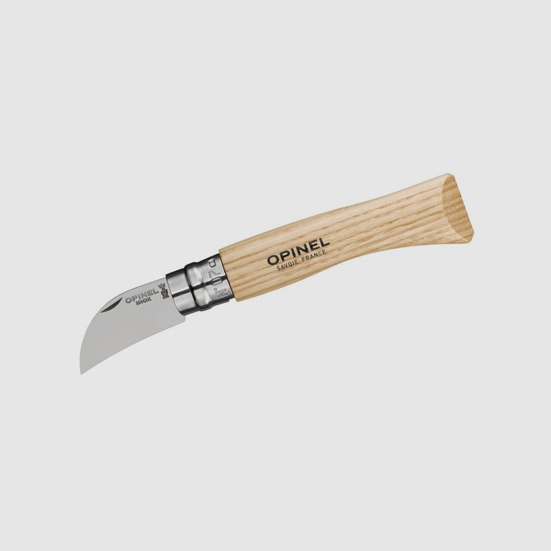 Cuchillo Opinel No 07, acero inoxidable, madera de castaño, para cortar y pelar castañas y aceitunas, Virobloc