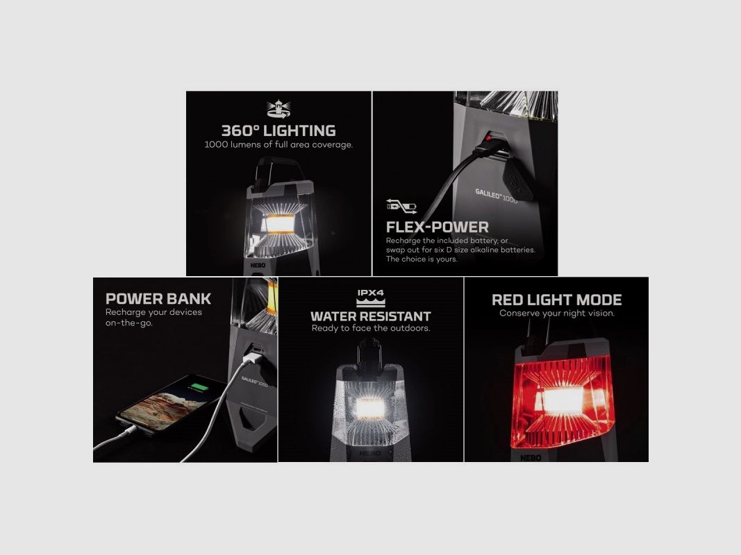 NEBO GALILEO FLEX wiederaufladbare Laterne 1000 Lumen, Bild 3 von 3