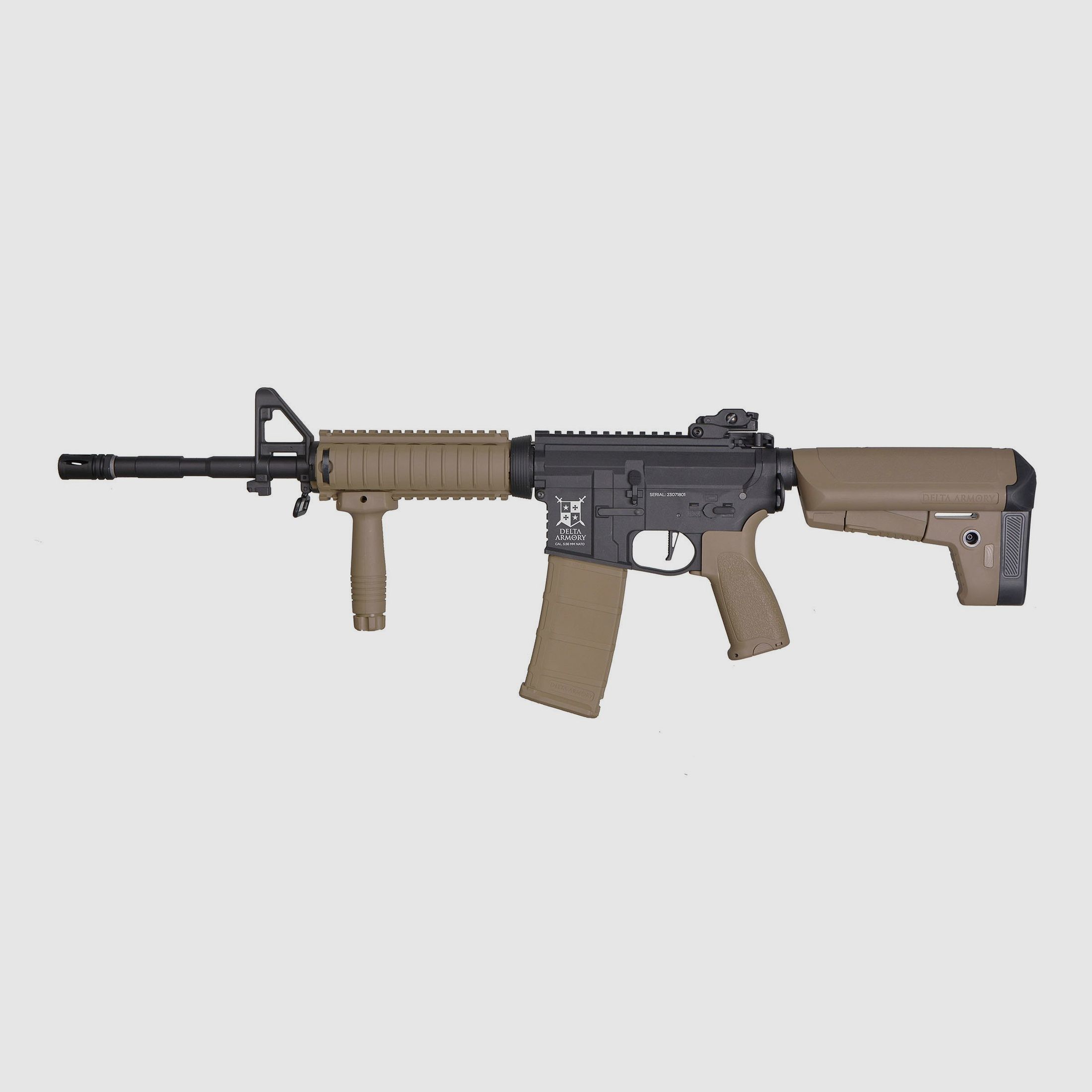 AR15 RIS BRAVO Delta Armory Tan/Schwarz S-AEG Airsoft Gewehr Frei ab 18 Jahren