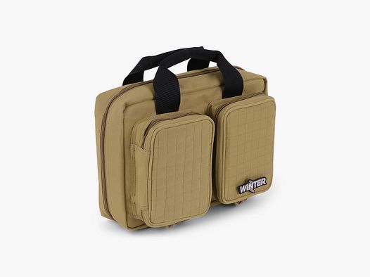 Winter Pistol Case W8 for 2 Handguns - 8 Magazine Holders, 1000D, Lockable (Dune)