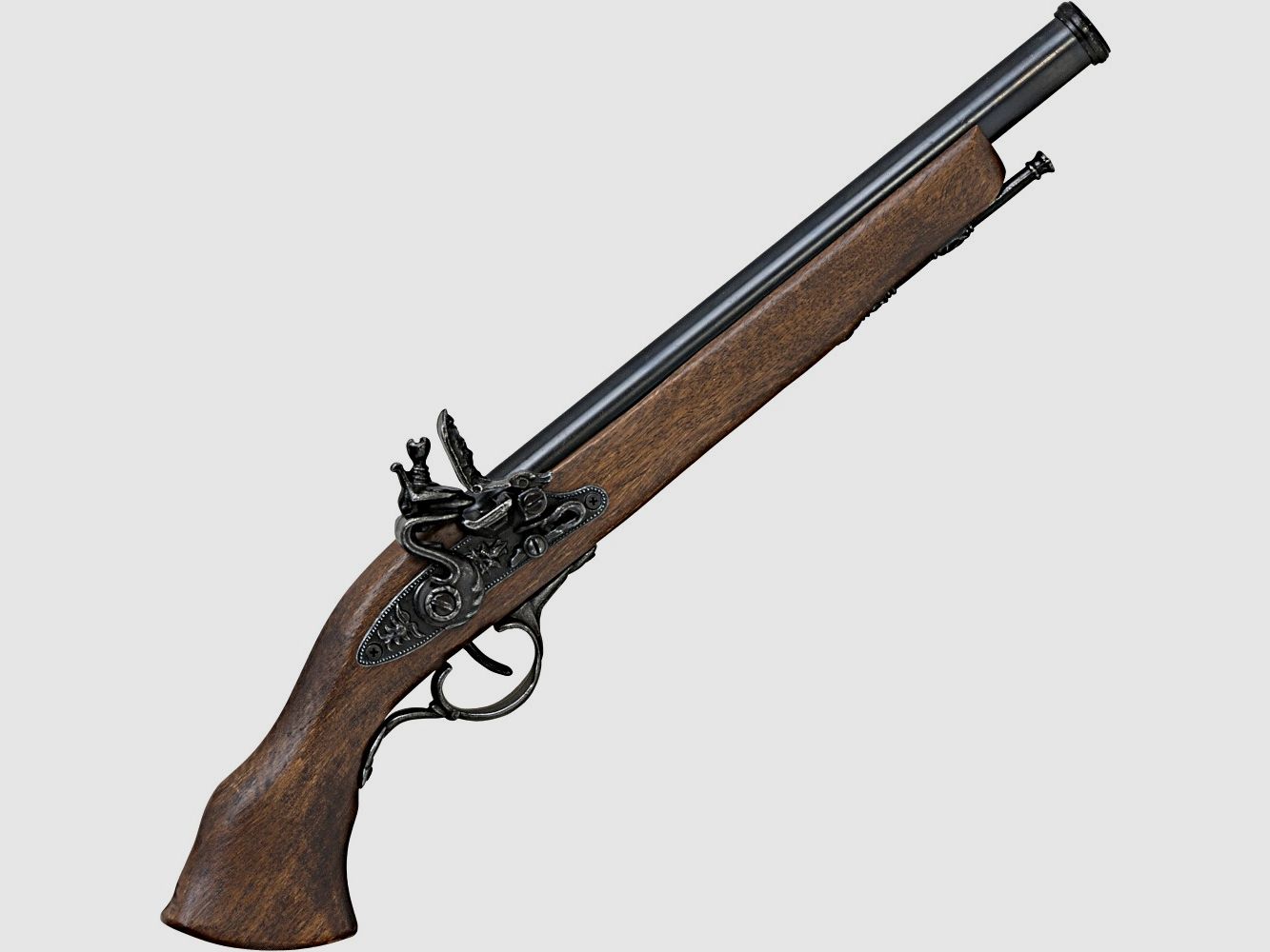 Pistola decorativa con empuñadura de madera