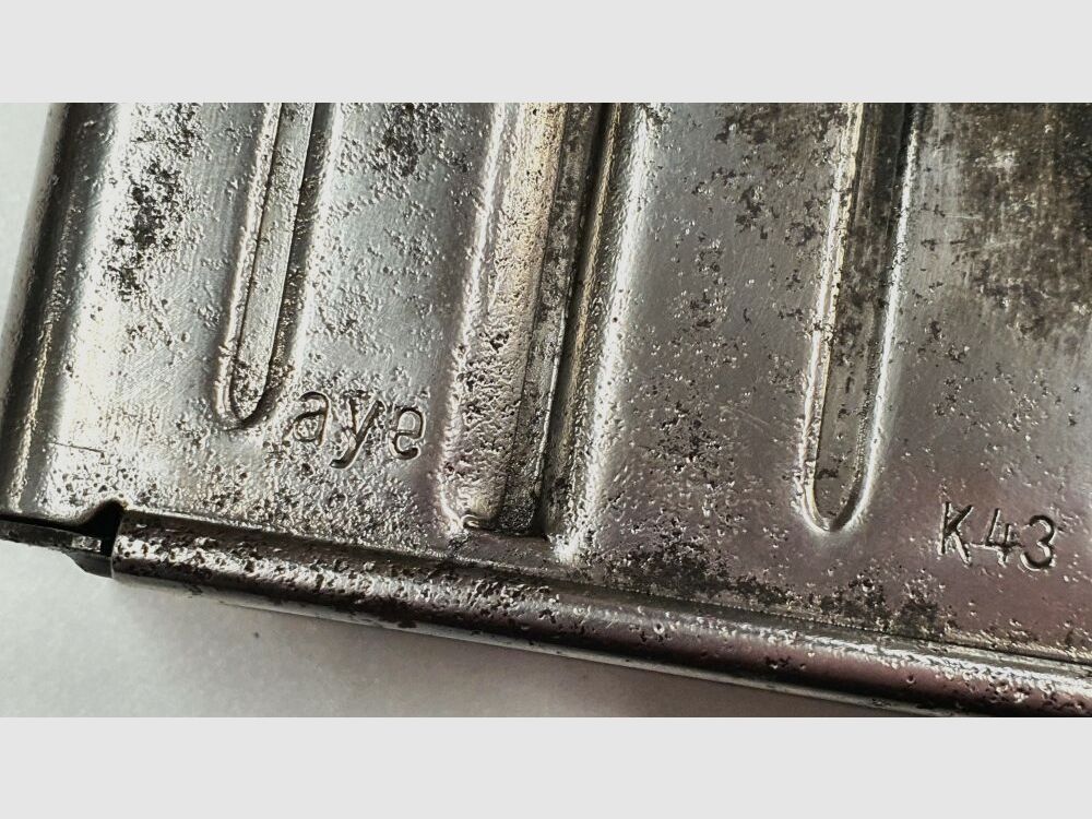 Olympia Büromaschinenwerke A.-G., Erfurt Mainzerhofplatz Seltenes Magazin für Gewehr 43 / Karabiner 43, G43 / K43 "aye"
