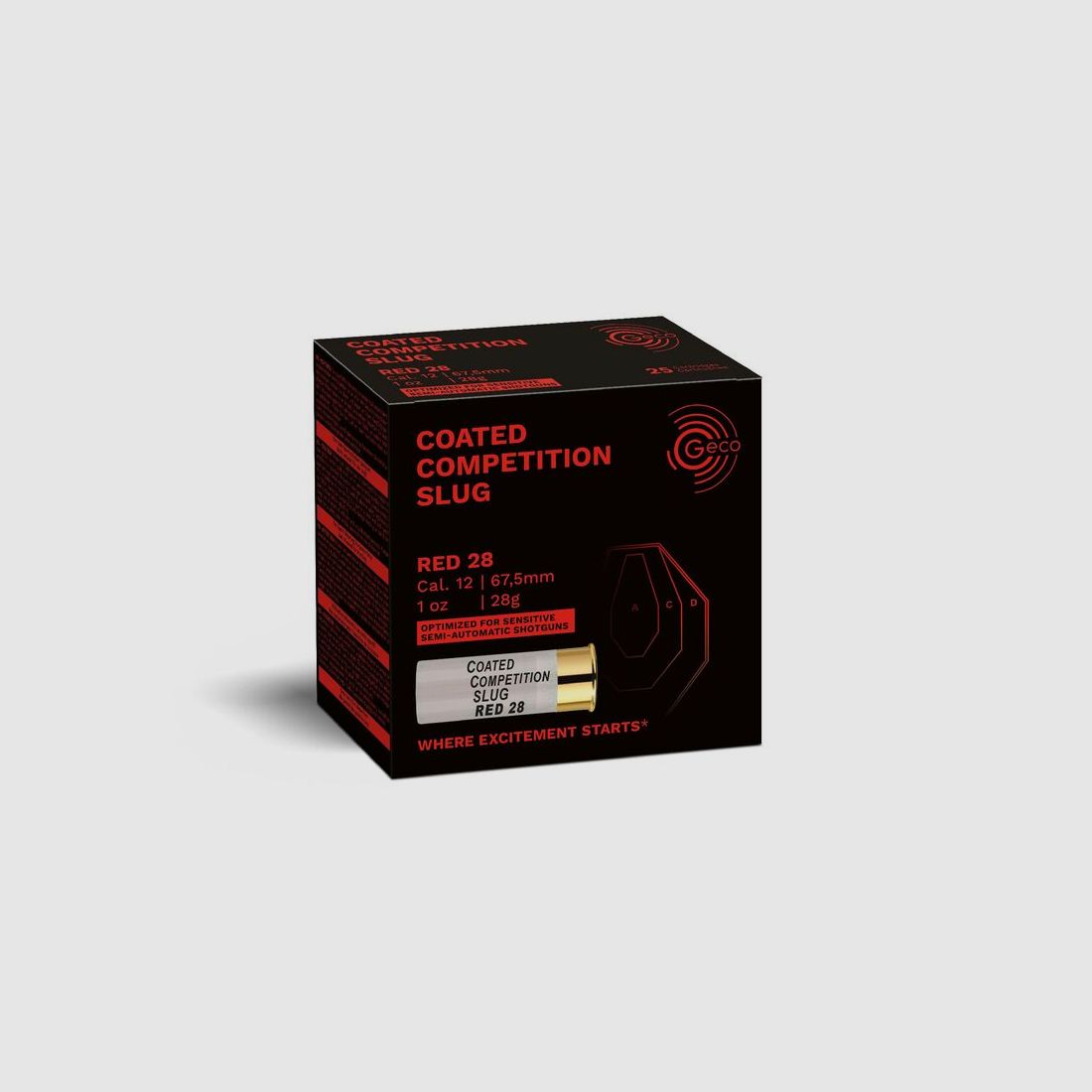 Coated Competition Slug Red 28g 100 Schuss Kaliber 12/67,5