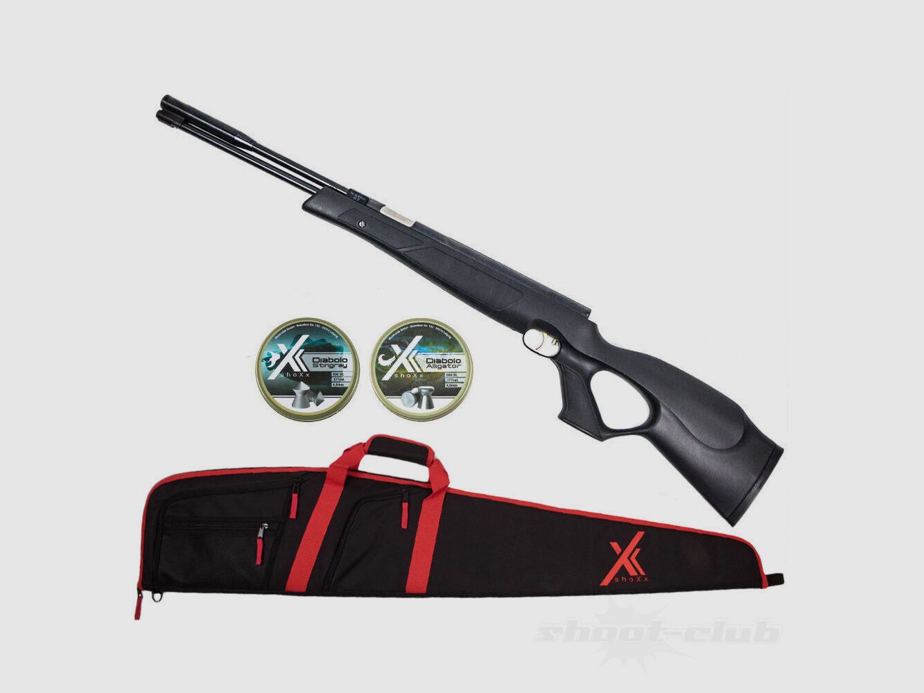 Weihrauch HW 97 air rifle Black Line cal. 4.5 mm in case set