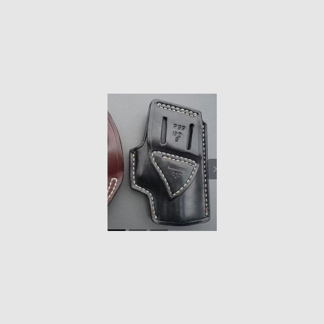 HKDesign Holster Art. Nr. 005  ,Schnellziehholster mit eingenähter Lederkornschiene P99,   Linkshänder