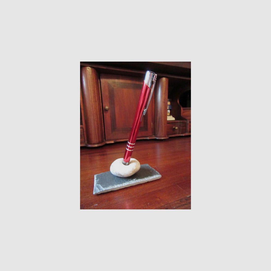 Federhalter selten Stifthalter Kugelschreiberständer Schiefer Hühnergott