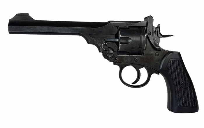 Rewolwer wiatrówka WEBLEY MKVI .455 Service kal.5,5 mm Diabolo łuski 6-strzał. lufa 6" Battlefield CO2 Ekp do17J