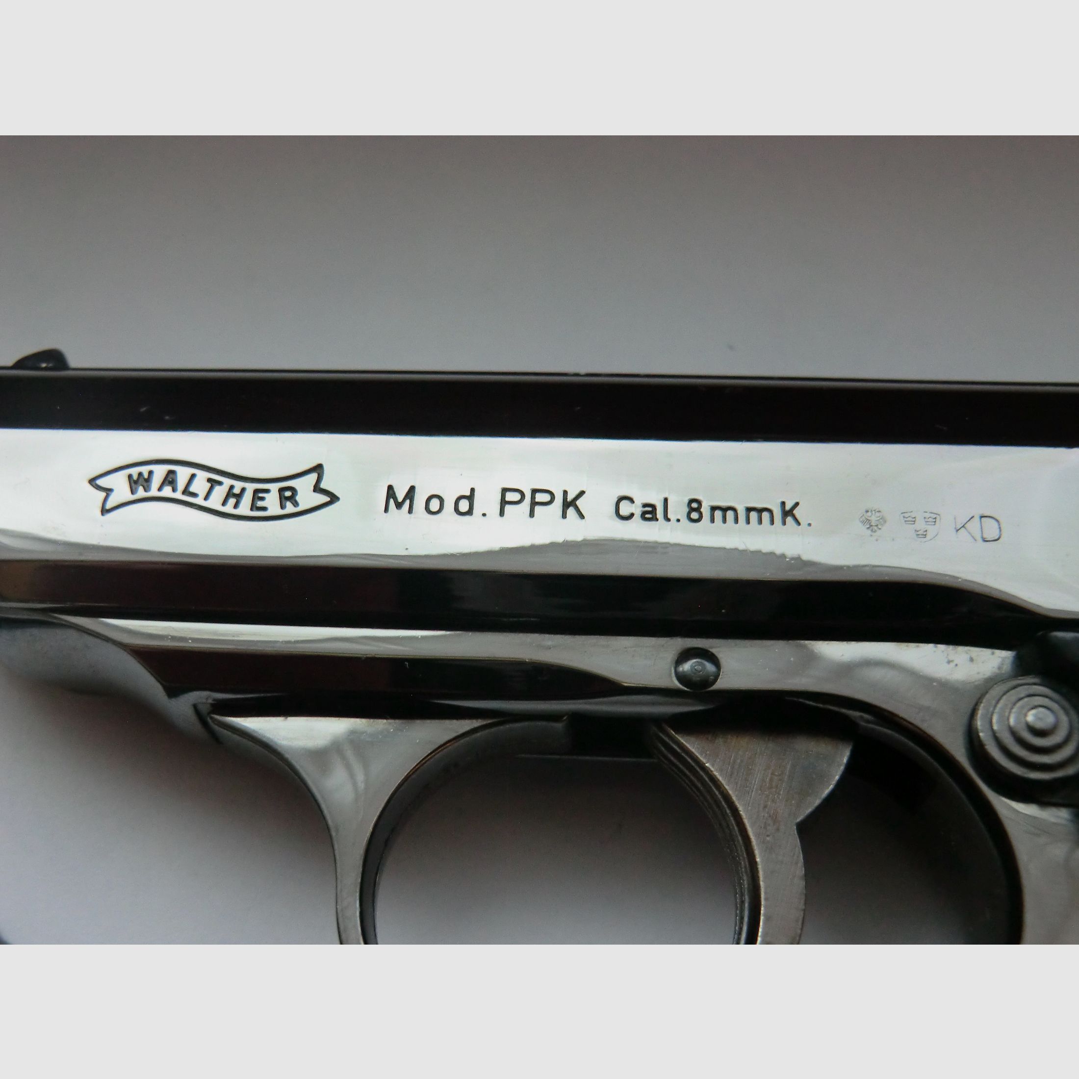 Walther PPK PTB 502 8mm K -  SCHWARZ-CHROM - seltenes Sammlerstück in neuwertigen Zustand + 159 x  8mm Platzpatr.