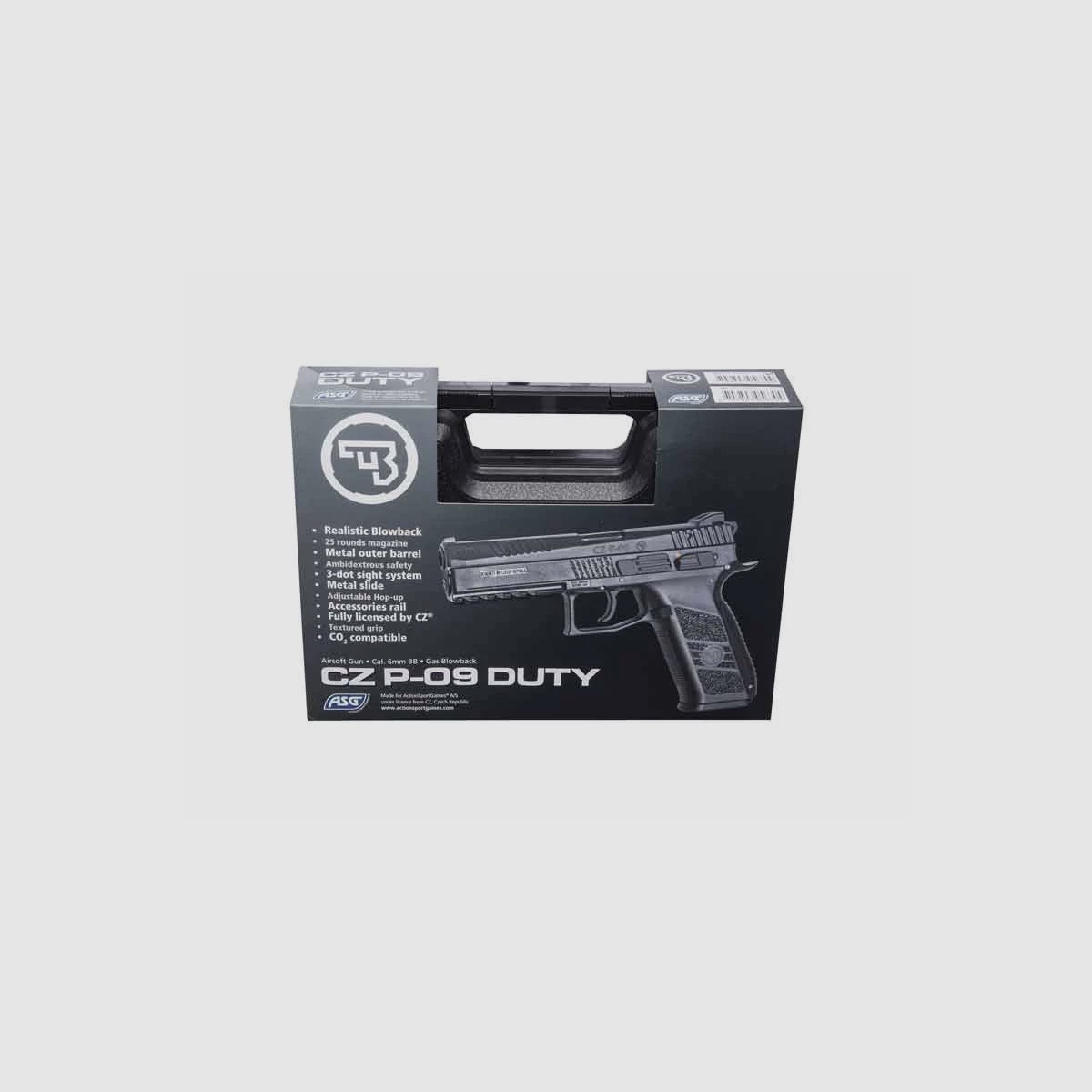 CZ P-09 Metall Slide Airsoft Pistole GBB, incl. Case, FDE/Schwarz -F-