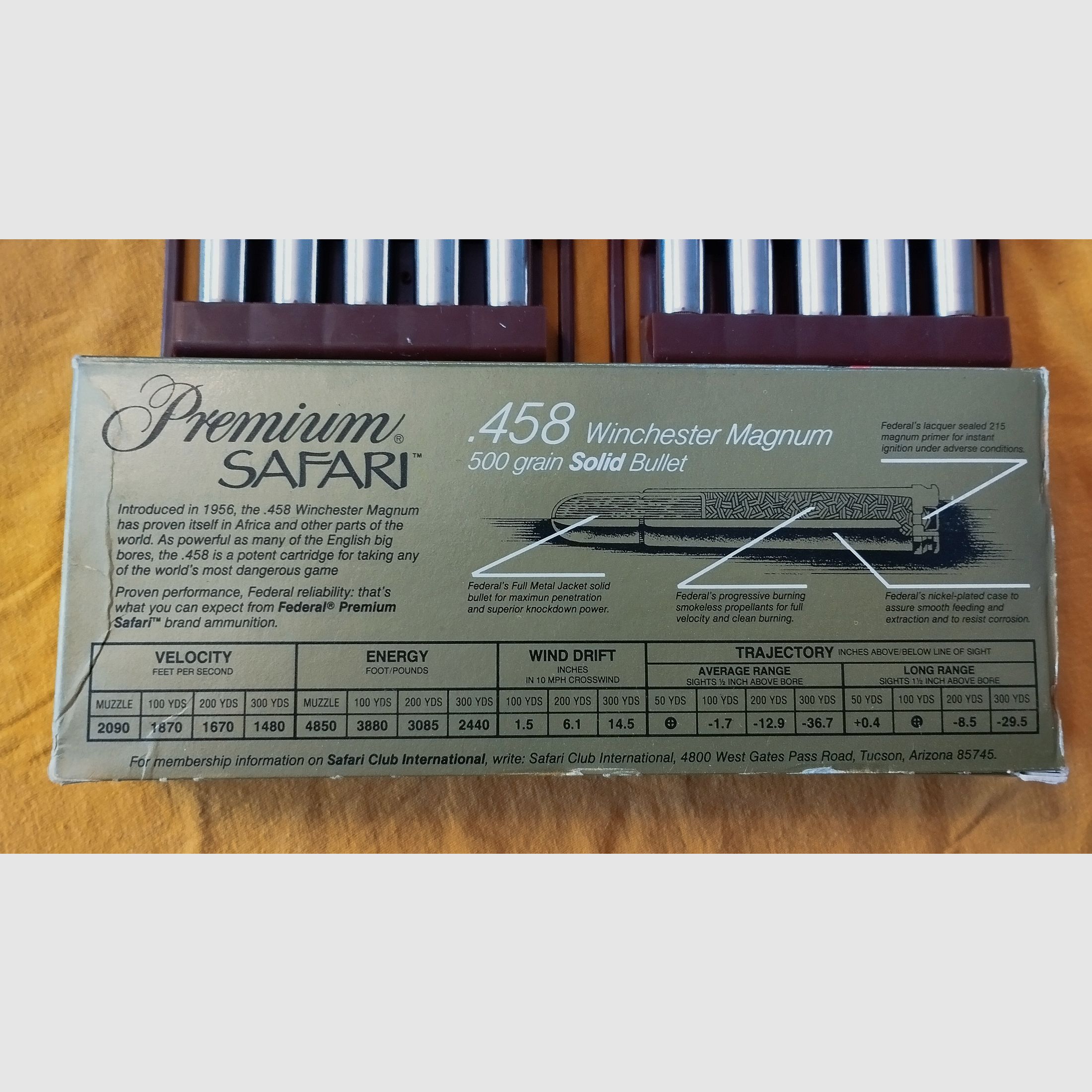 Federal Premium Safari Solid .458 Win. Mag. 500GR