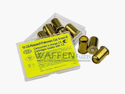 Wadie 9 mm cartouches de gaz CS pour revolver 10 coups