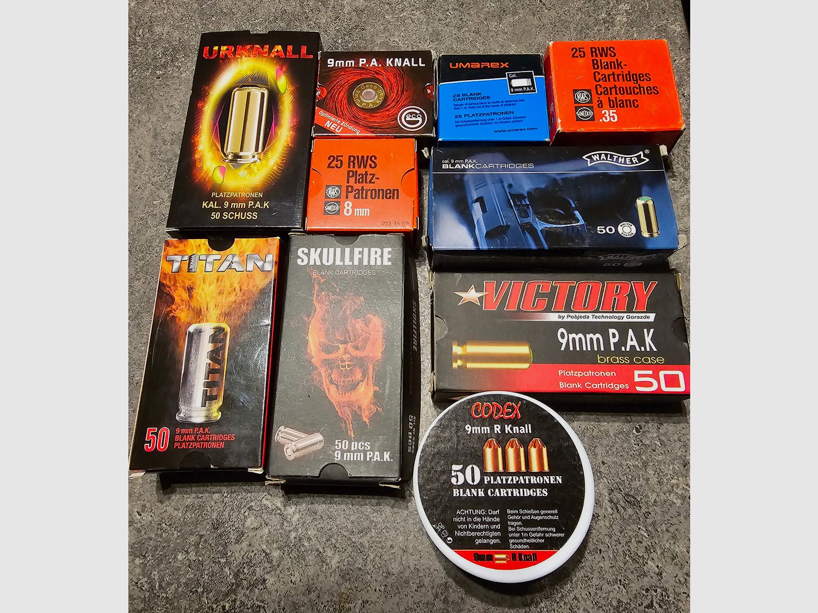 Platzpatronen für Schreckschusswaffen  Umarex Pobjeda Victory 9mm PAK RK 8mm