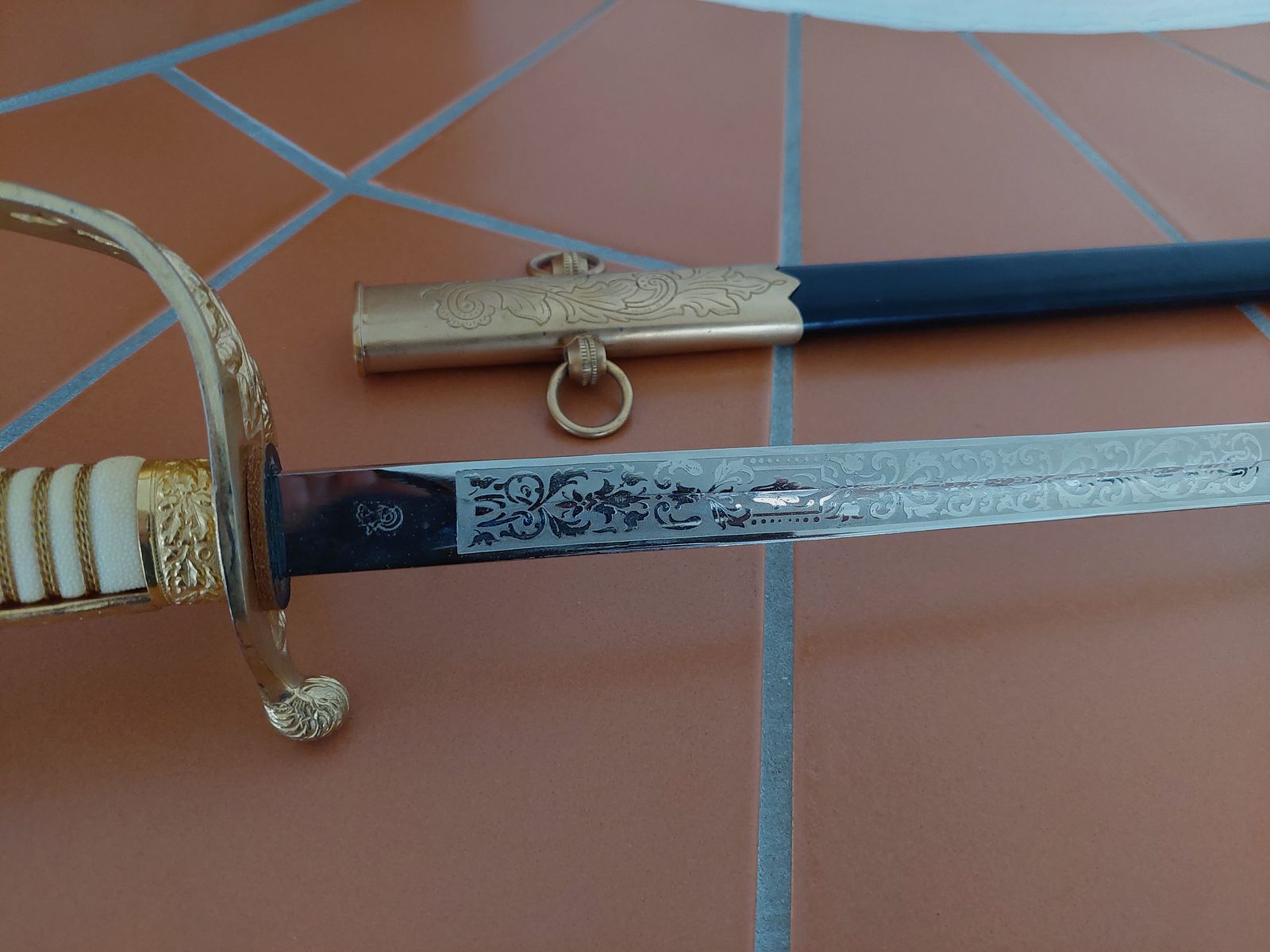 WKC sabel / degen, Colombia, 24 karaat verguld, prijs naar overeenstemming