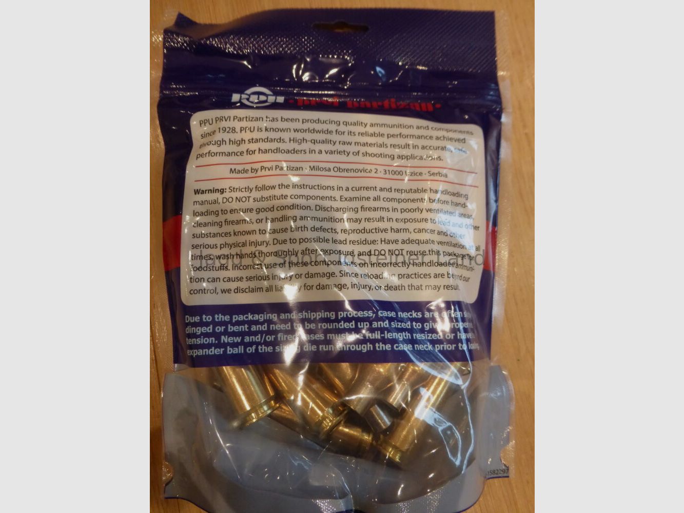 PPU -Prvi Partizan- 20 Hülsen ohne Anzündhütchen / Cases without primer