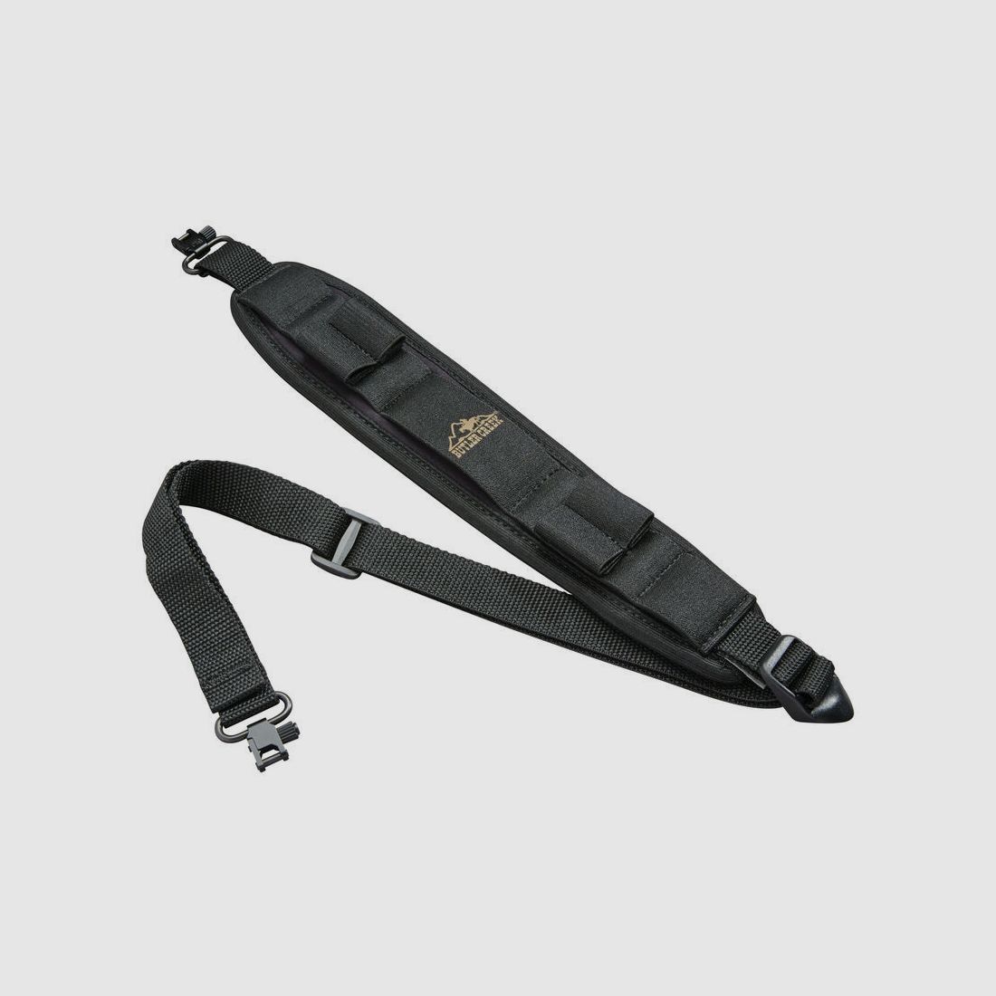 Butler Creek Comfort Stretch Alaskan Magnum rifle sling with scope rings – black, image 1 of 2