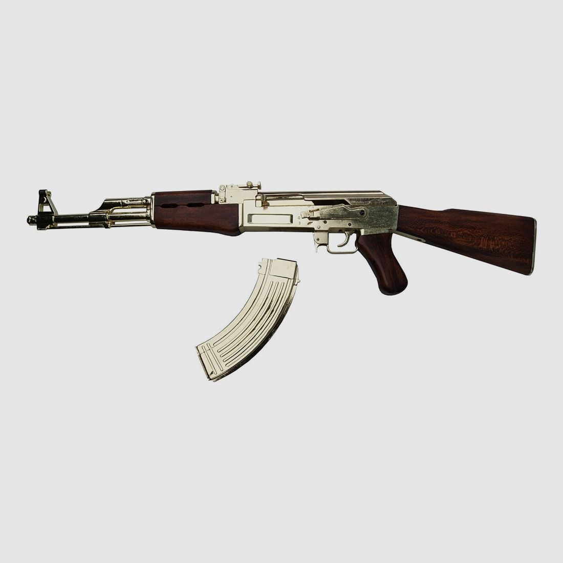 AK 47W Kalaschnikow Gold aus Metall und Holz