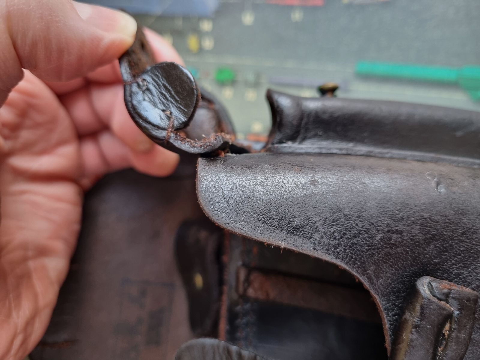 1915 DWM P08 Artillerie Leder-Holster von Steinmetz Breslau (B.A.X.) / Preis ist VHB