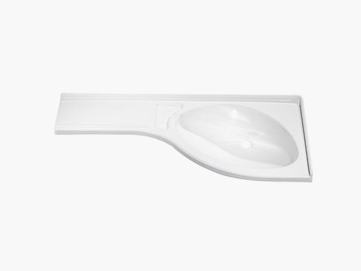 Lavabo de esquina, estante a la izquierda, blanco
