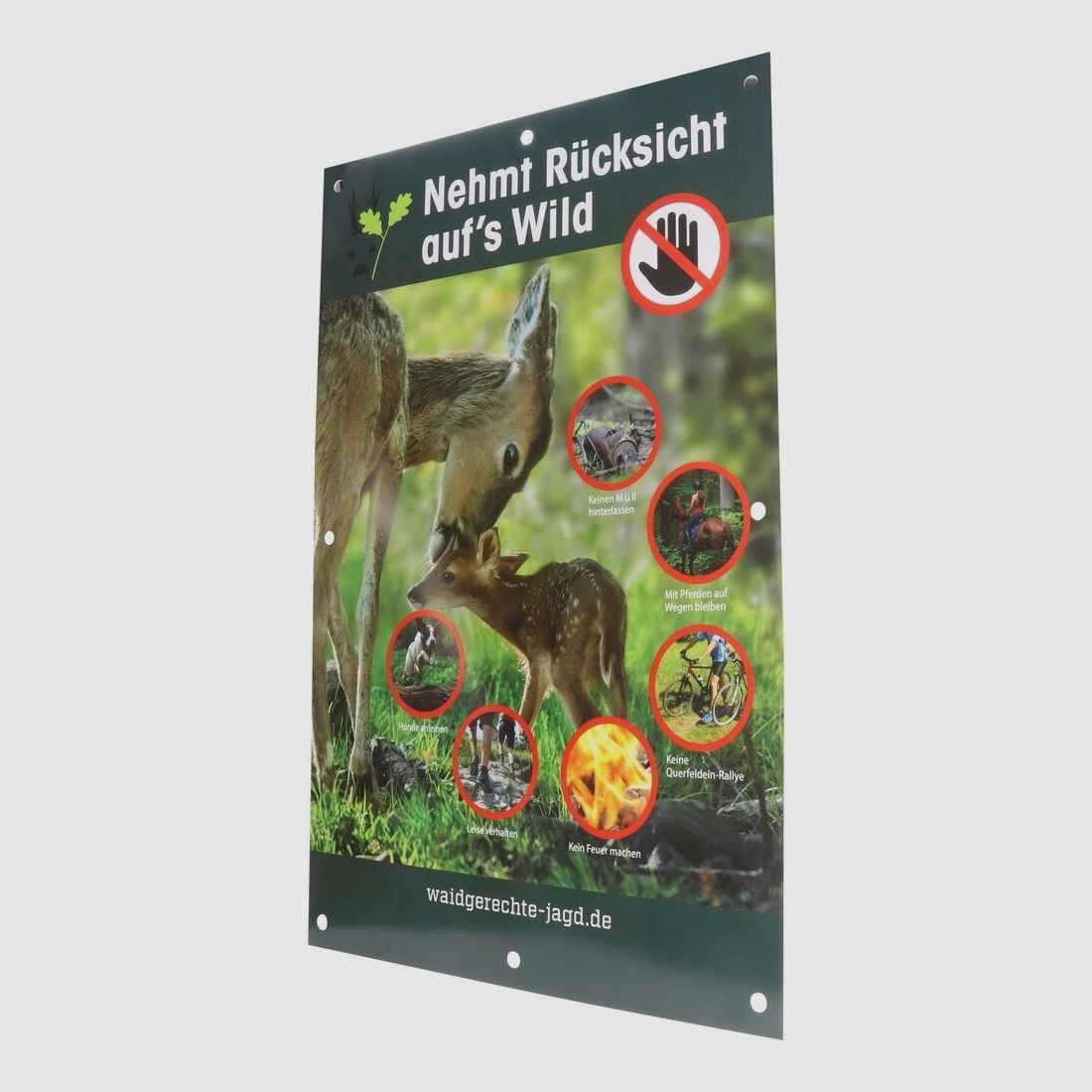 Waidgerechte Jagd Hinweisschild Rücksicht auf's Wild - 3er-Pack