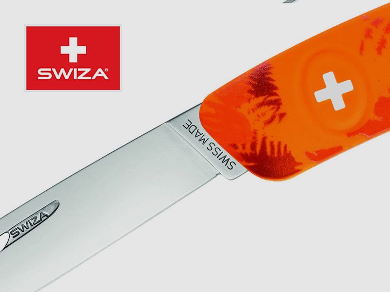 SWIZA Schweizer Messer FILIX D01 CAMO FARN ORANGE, Edelstahl 440, 6 Funktionen, Korkenzieher