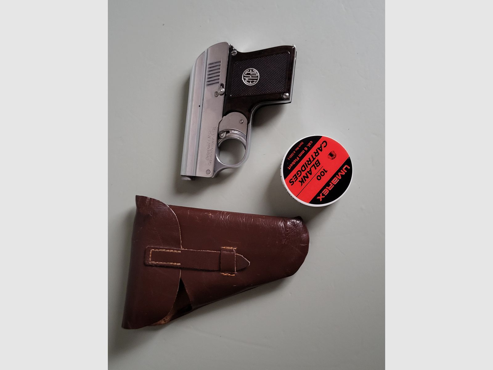 Seltene Alte Gaspistole - ORIGINAL EM-GE Gerstenberger & C0 Modell . 6 Patent - 1950er Jahre