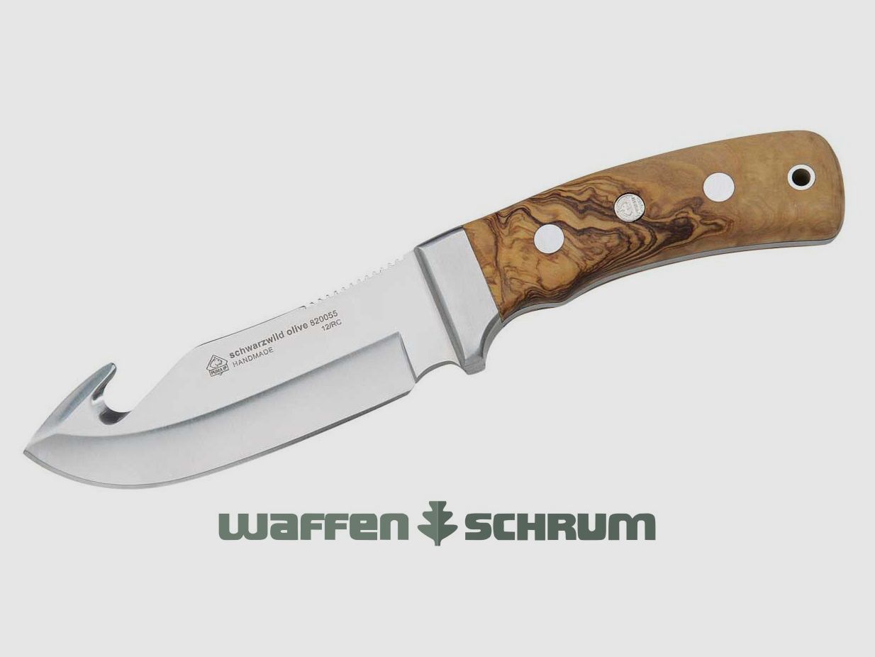 Nóż myśliwski Puma dzik oliwkowy z ostrzem do rozrywania