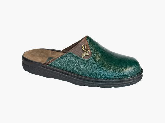 Leather house shoes deer (green)