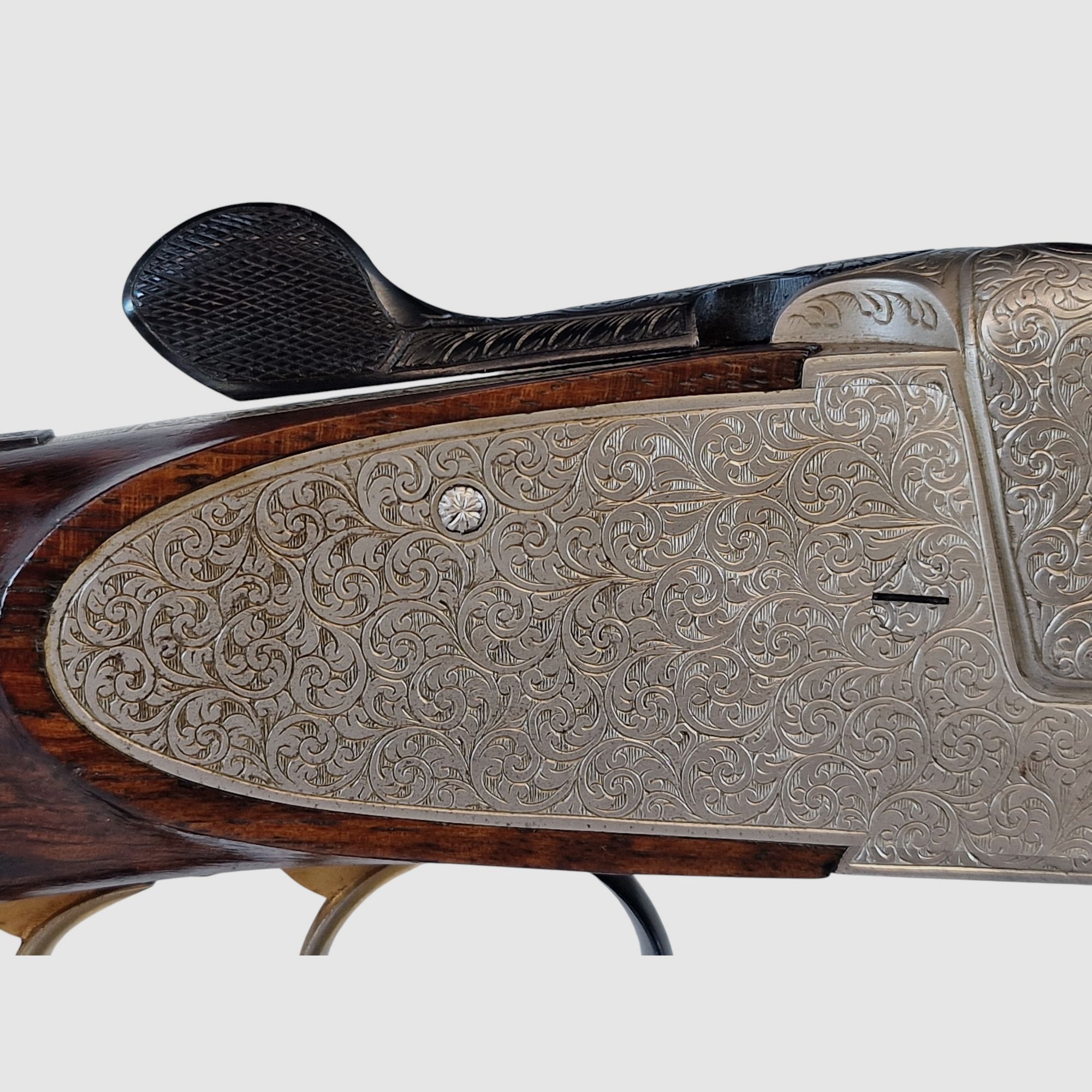Outschar Ferlach side lock break-action rifle in caliber 6.5x57R with variable Zeiss optics