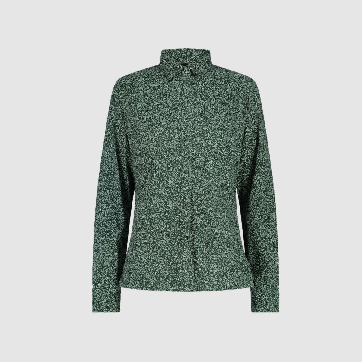 CMP Damen-Langarm-shirt mit floralem Muster Grün