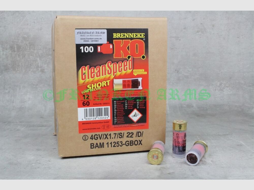 Brenneke K.O. Clean Speed Short 12/60 28,4g 100 stuks staffelprijzen