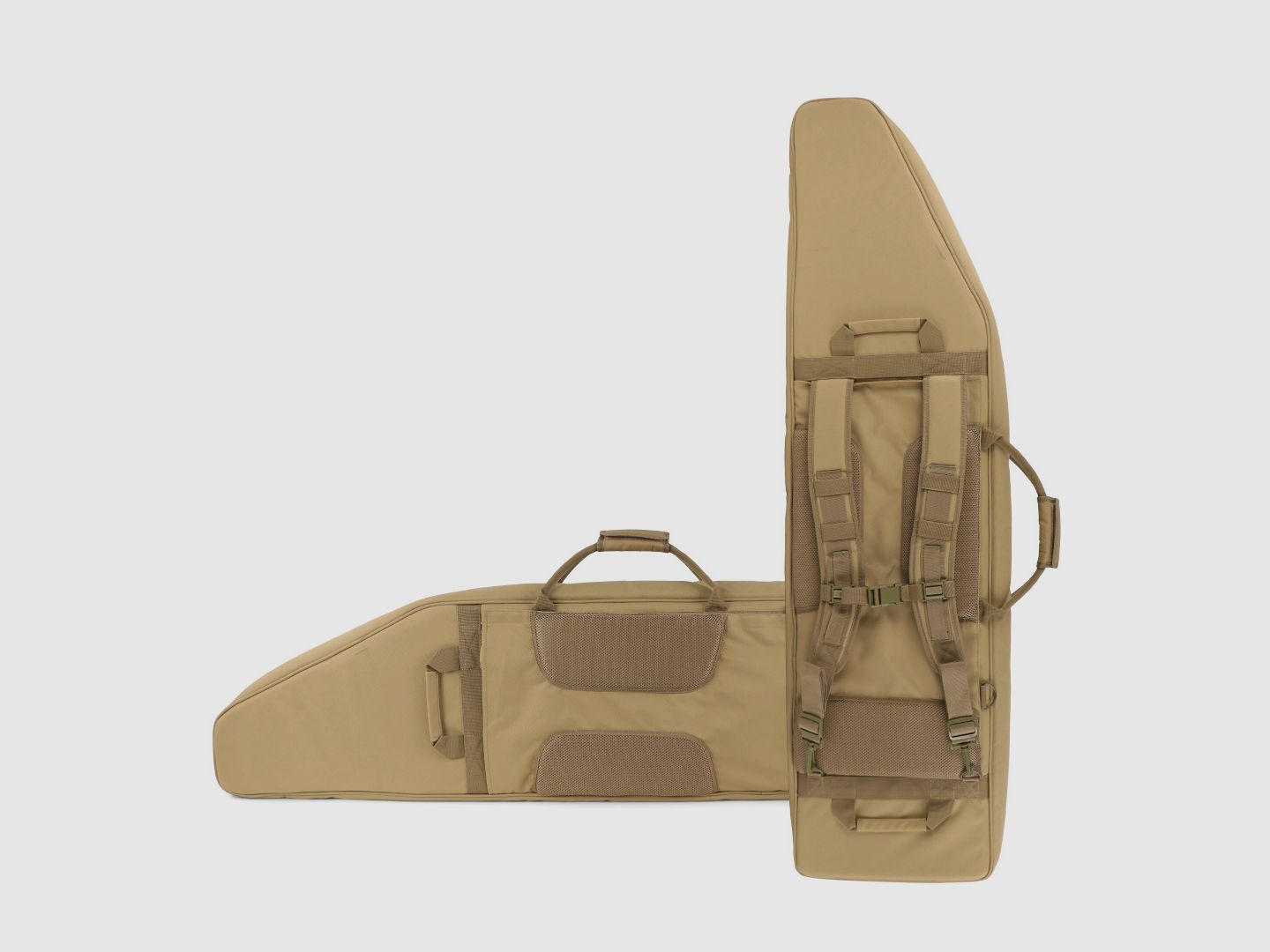 Borsa per armi invernale Olympic 130 cm – Laser-Cut MOLLE, Shockcord, sistema di trasporto zaino, nylon 1000D (Dune)