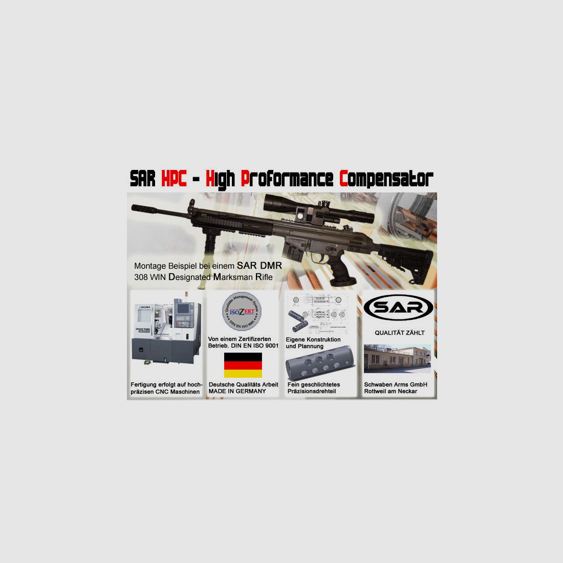 Schwaben Arms GmbH SAR M41 Komplettset mit Bodenstück Adapter und TDI, CBS, CAA Schaft für SAR M41, HK41, G3/Klone
