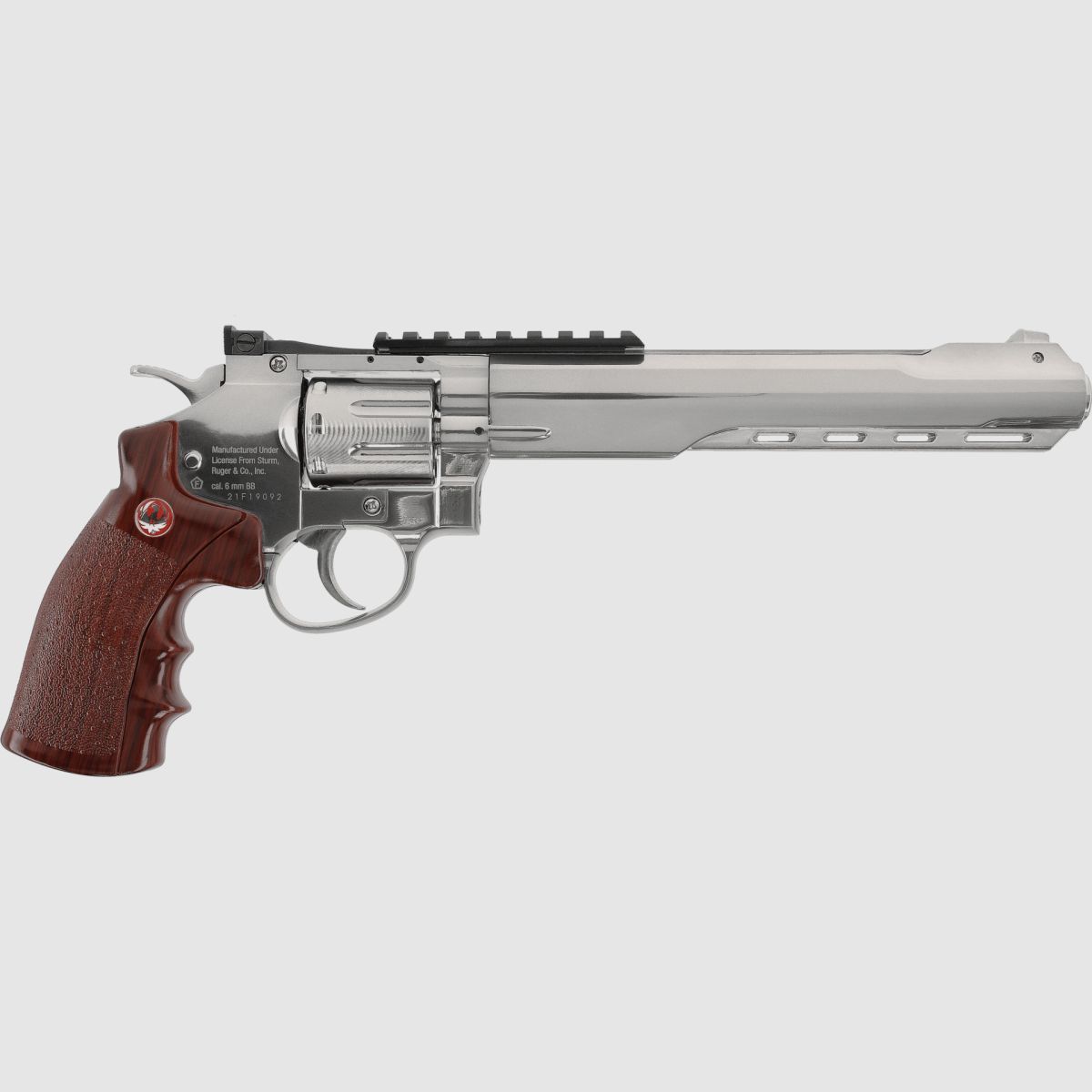 Ruger 8 Inch SuperHawk Chrom Full Metal Co2 Airsoft Revolver-F-
