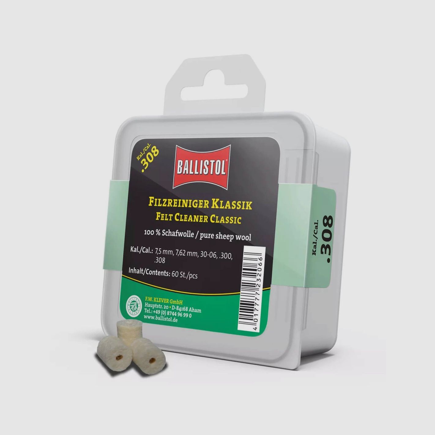 Ballistol Classic Viltjes voor Loopreiniging 60 st. kal. 7,62/308/30-06