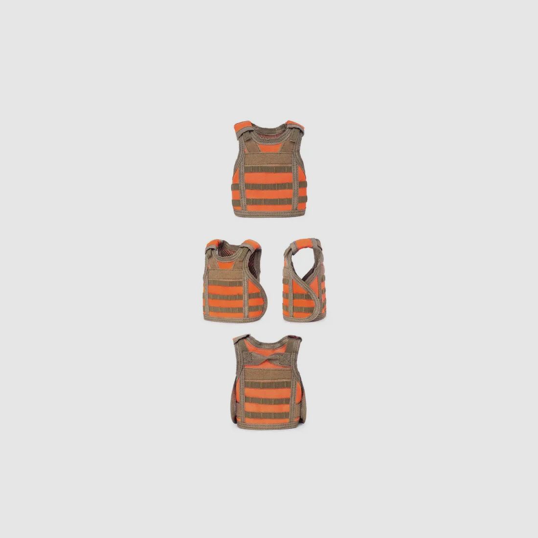 Mini protective vest for beer bottle / wine bottle / thermos bottle - orange red