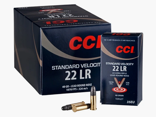 CCI Standard Velocity .22 lr - 2.6g/40grs - 500 cartridges