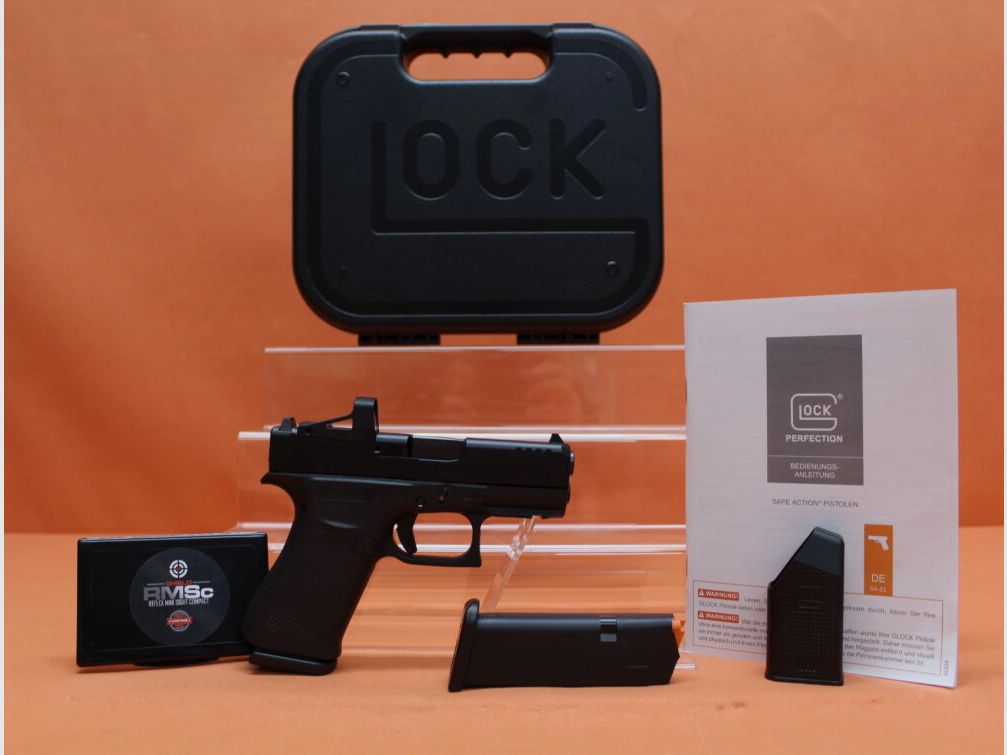 Pistolet Glock Ha. 9mm Luger Glock 43X noir R/FS MOS SHIELD RMSc Slimline canon de 87 mm / viseur à point lumineux